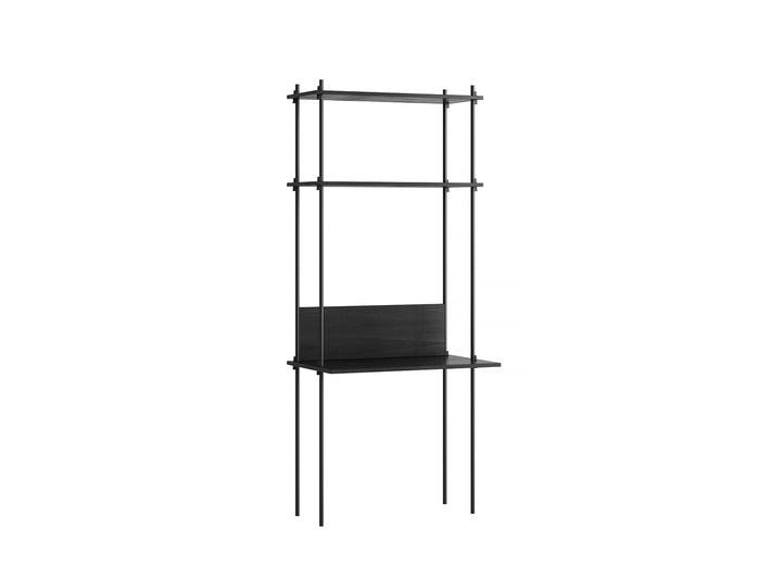 Moebe Shelving System - S.200.1.D Set in Black / Black Painted Oak