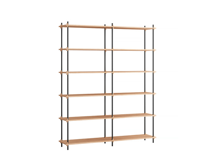 Moebe Shelving System - S.200.2.B Set in Black / Oiled Oak