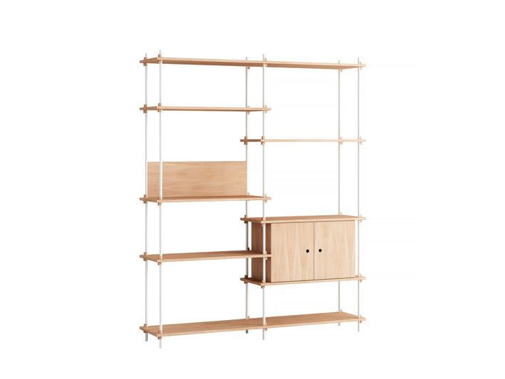 Moebe Shelving System - S.200.2.C Set in White / Oiled Oak