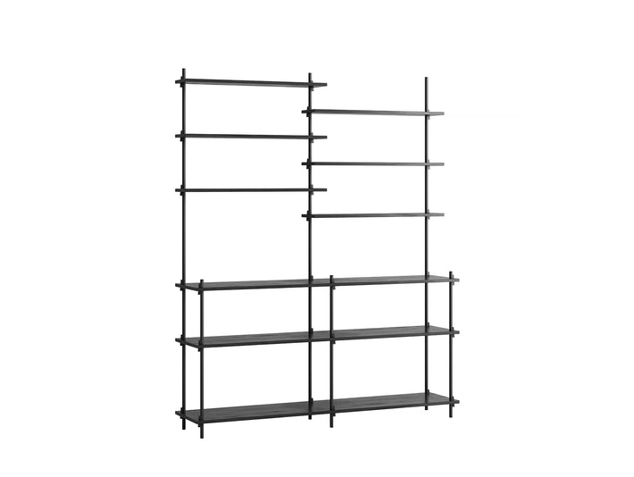 Moebe Shelving System - S.200.2.D Set in Black / Black Painted Oak