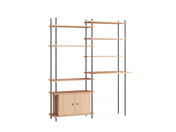 Moebe Shelving System - S.200.2.F Set in Black / Oiled Oak