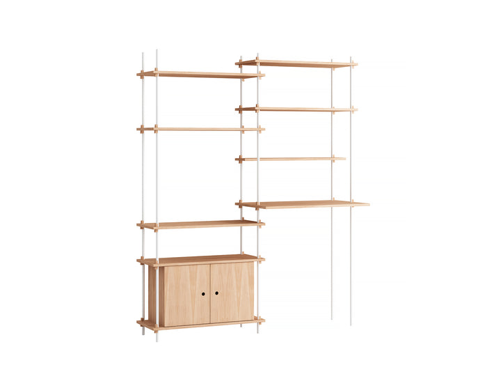 Moebe Shelving System - S.200.2.F Set in White / Oiled Oak
