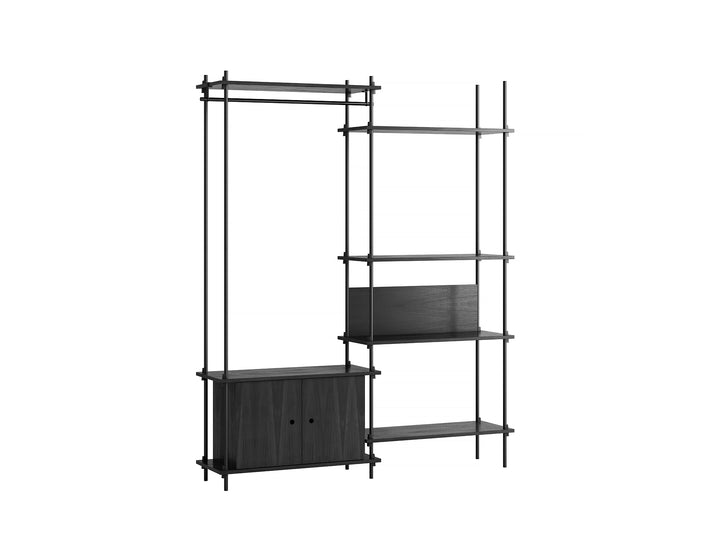 Moebe Shelving System - S.200.2.G Set in Black / Black Painted Oak