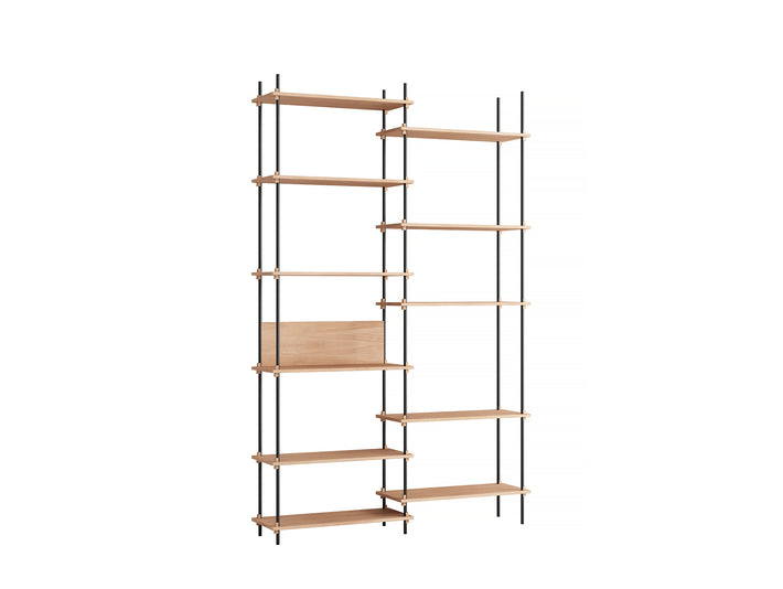 Moebe Shelving System - S.255.2.A Set in Black / Oiled Oak