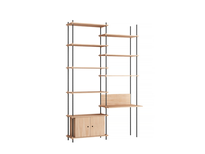 Moebe Shelving System - S.255.2.E Set in Black / Oiled Oak