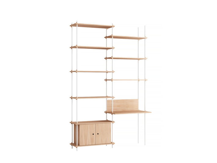 Moebe Shelving System - S.255.2.E Set in White / Oiled Oak