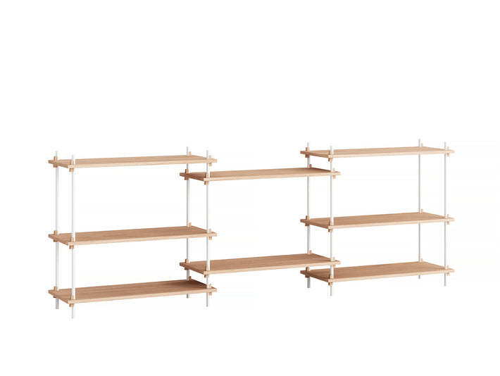 Moebe Shelving System - S.85.3.A Set in White / Oiled Oak