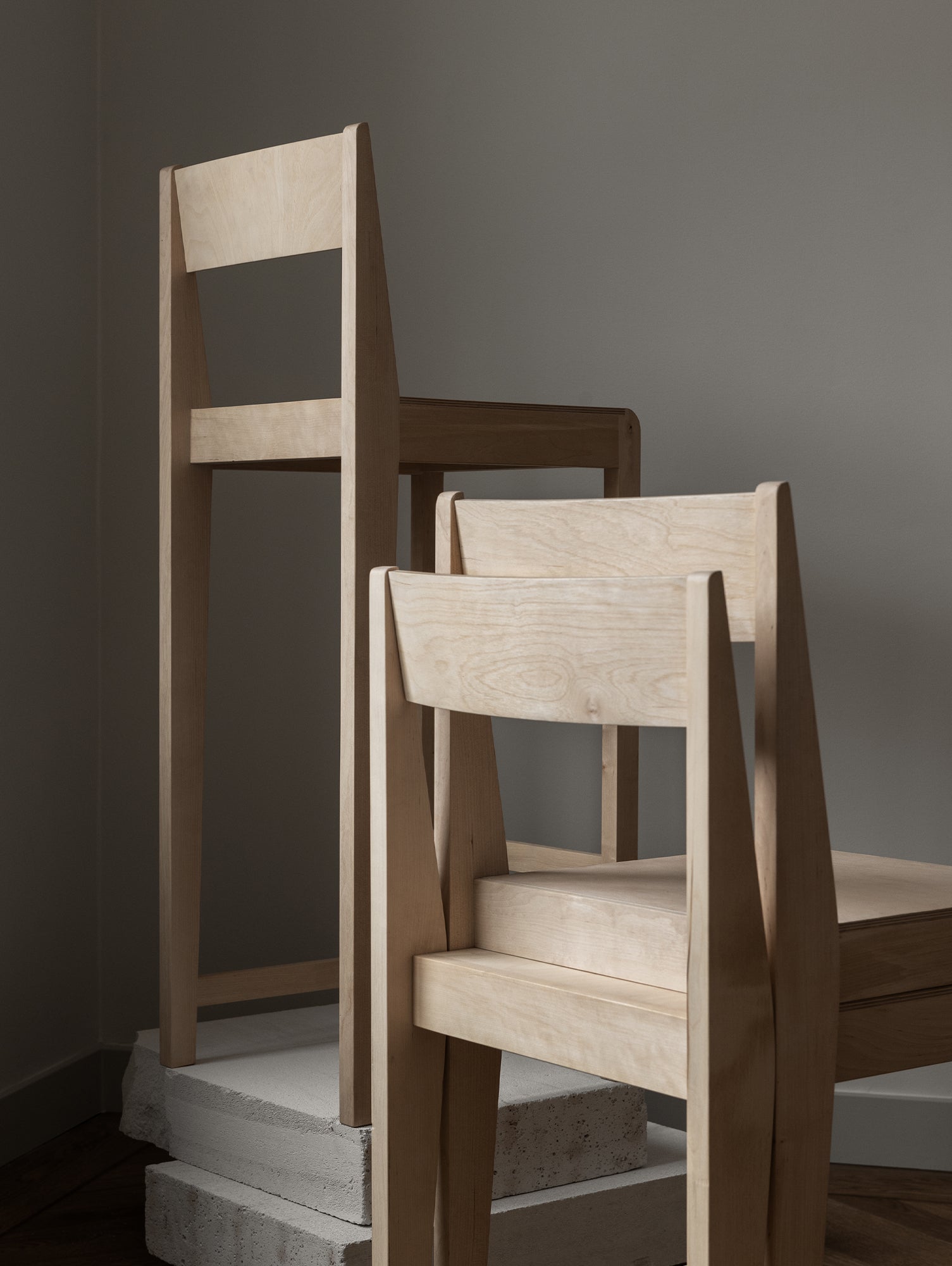 Bar Chair 01 by Frama - 76 cm Height - Oiled Solid Birch