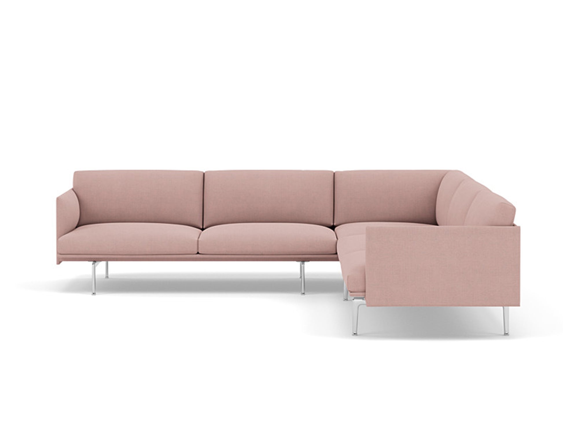 Outline Corner Sofa by Muuto - Aluminium Base / fiord 551