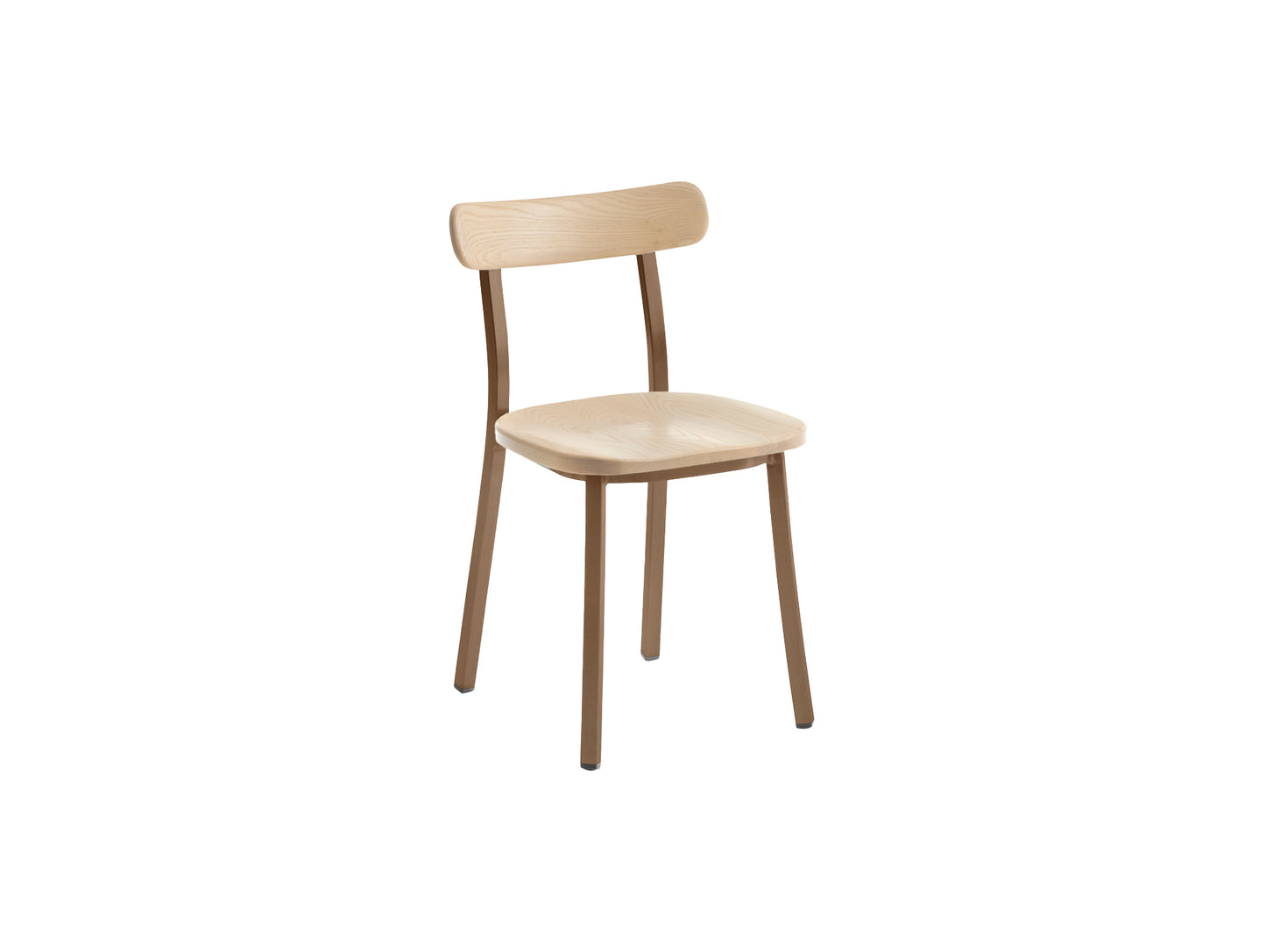 Utility Side Chair by Emeco - Sweater Brown Powder Coated Aluminium Frame / Accoya