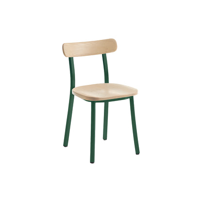 Utility Side Chair by Emeco - Green Powder Coated Aluminium Frame / Accoya