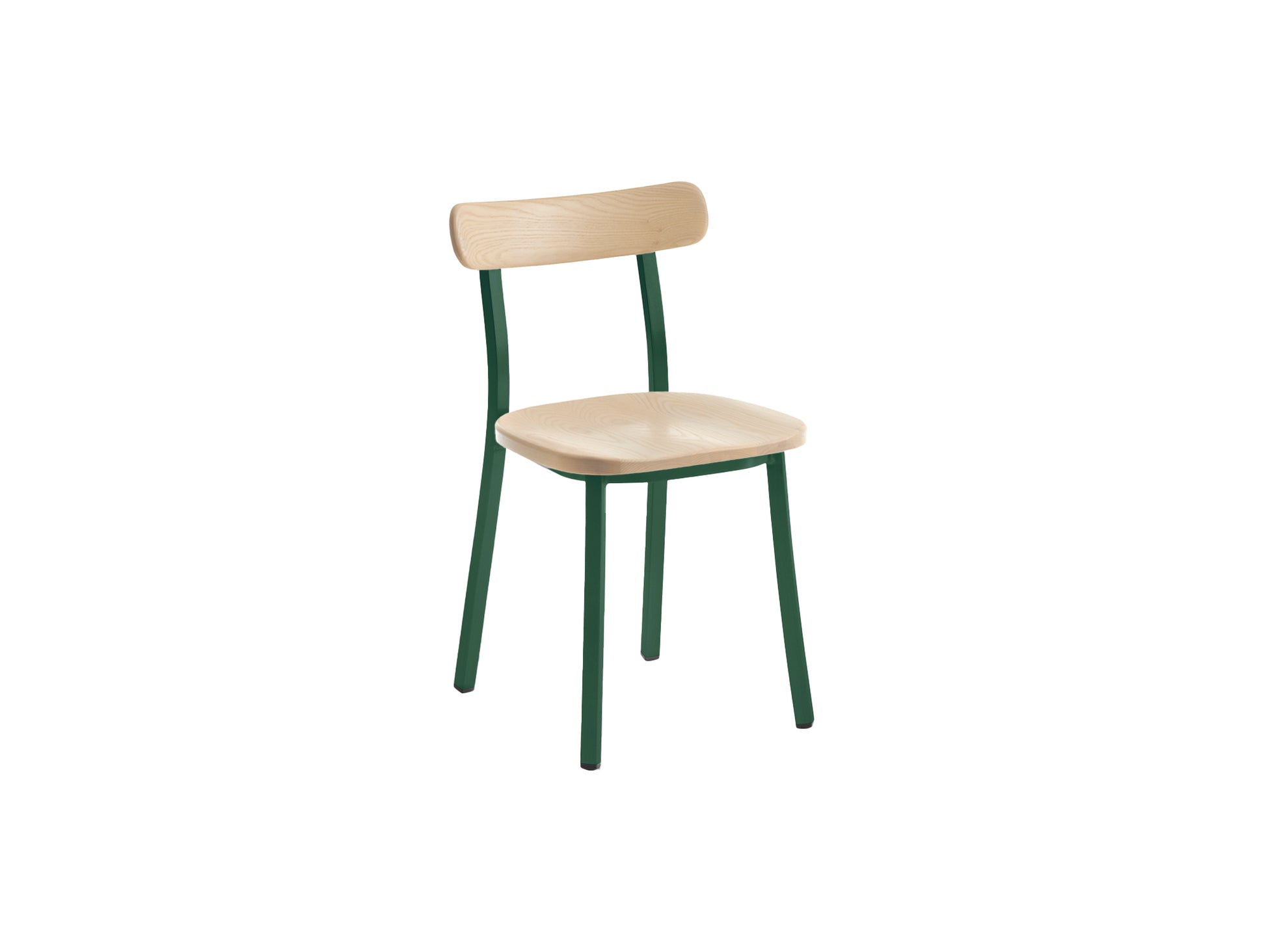 Utility Side Chair by Emeco - Green Powder Coated Aluminium Frame / Accoya