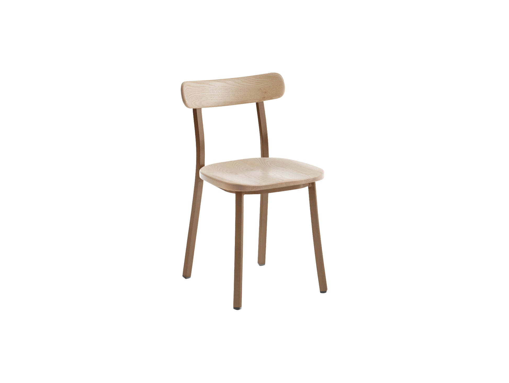 Utility Side Chair by Emeco - Sweater Brown Powder Coated Aluminium Frame / Ash