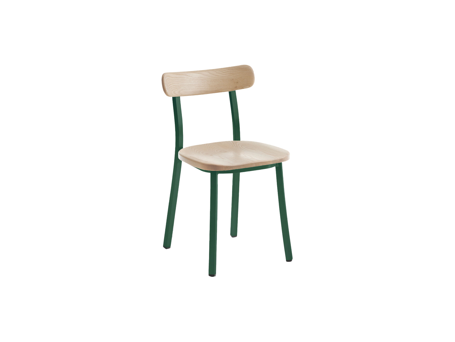 Utility Side Chair by Emeco - Green Powder Coated Aluminium Frame / Ash