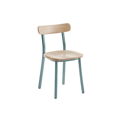 Utility Side Chair by Emeco - Light Blue Powder Coated Aluminium Frame / Ash