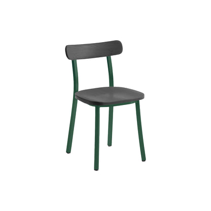 Utility Side Chair by Emeco - Green Powder Coated Aluminium Frame / Dark Ash