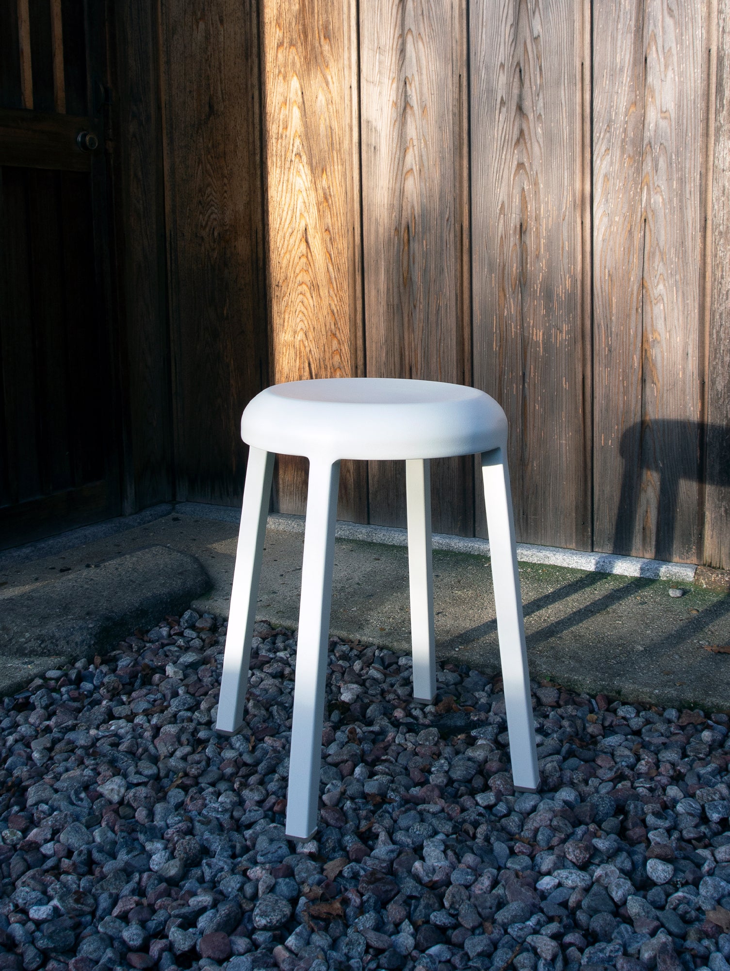 Za Small Stool by Emeco - White Grey