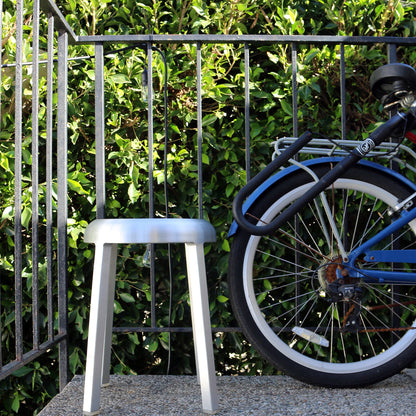 Za Small Stool by Emeco - Hand Brushed Aluminium