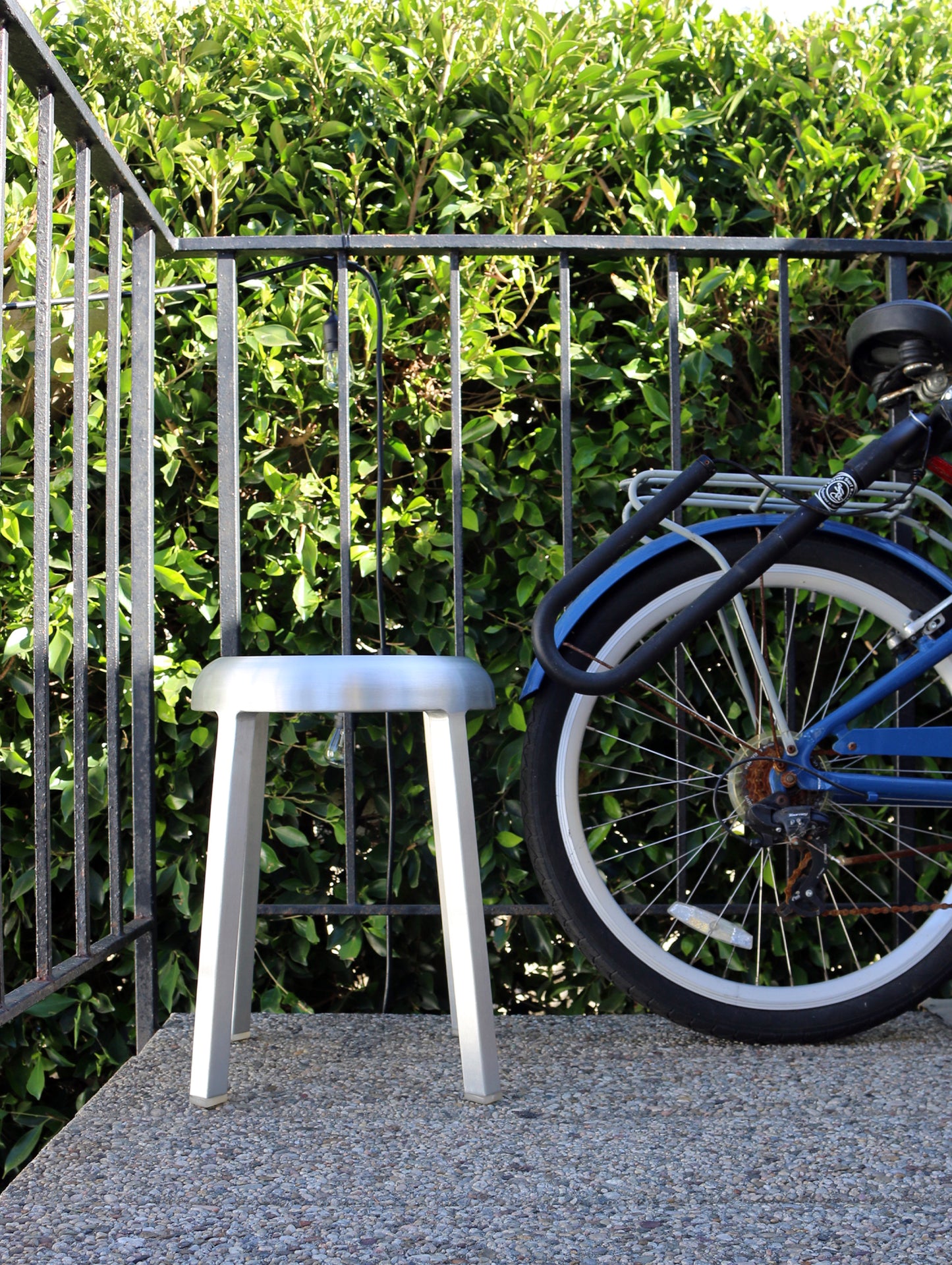 Za Small Stool by Emeco - Hand Brushed Aluminium